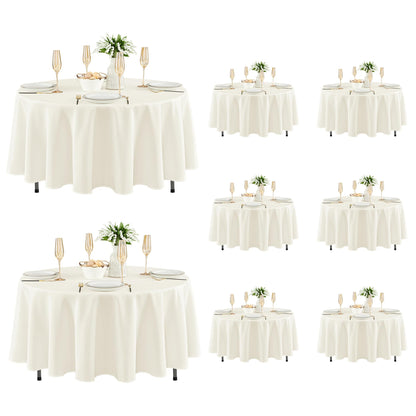 Fitable 6 Pack Ivory Tablecloths 70x120 Inch for 6-8 Ft Rectangle Tables