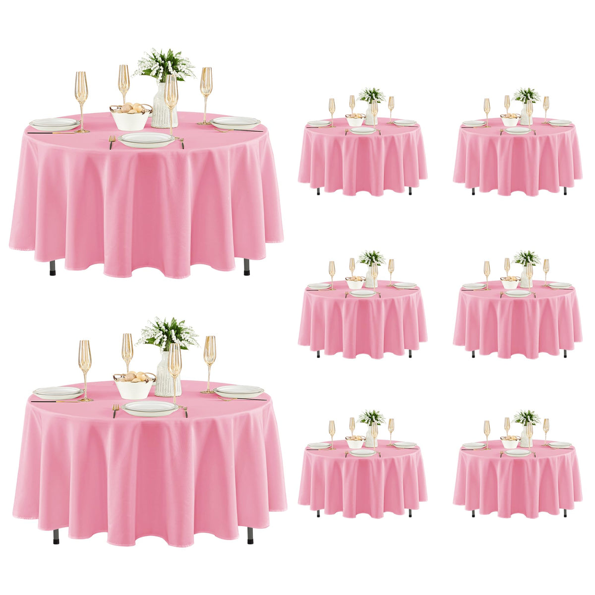 Fitable 6 Pack Ivory Tablecloths 70x120 Inch for 6-8 Ft Rectangle Tables