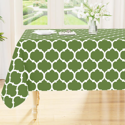 Smiry Rectangle Table Cloth, Flannel Backed Vinyl Tablecloth, 60"x84"