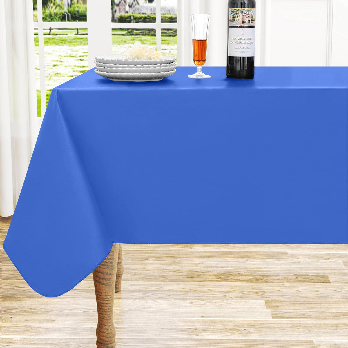 homing Rectangle Black Vinyl Waterproof Tablecloth with Flannel Backed