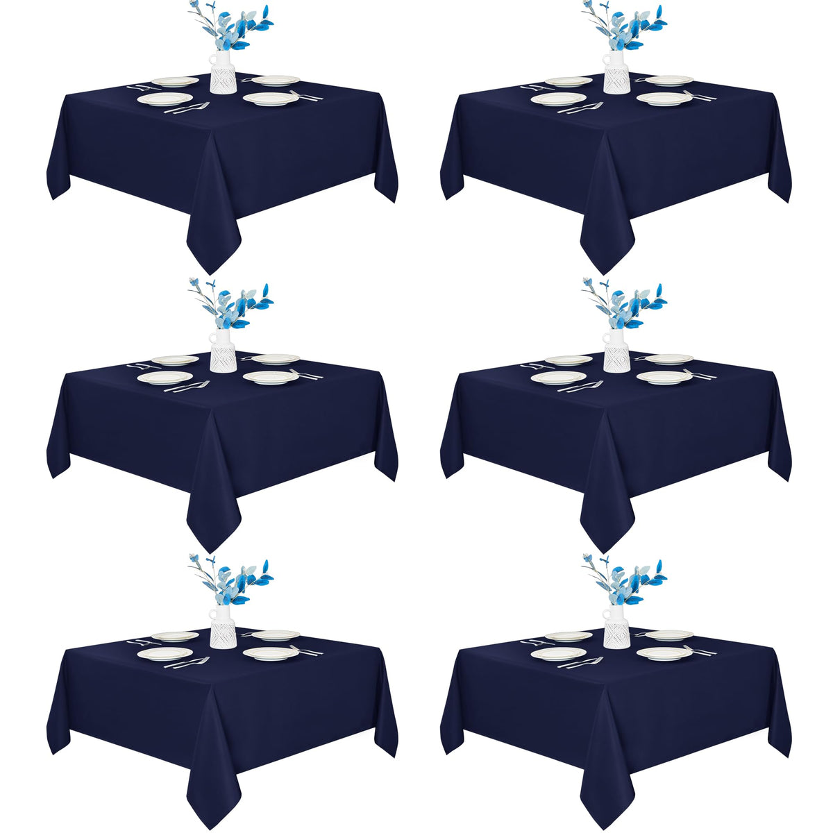 Fitable 6 Pack Ivory Tablecloths 70x120 Inch for 6-8 Ft Rectangle Tables