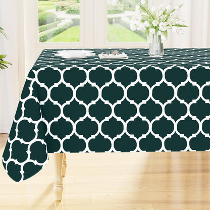 Smiry Rectangle Table Cloth, Flannel Backed Vinyl Tablecloth, 60"x84"