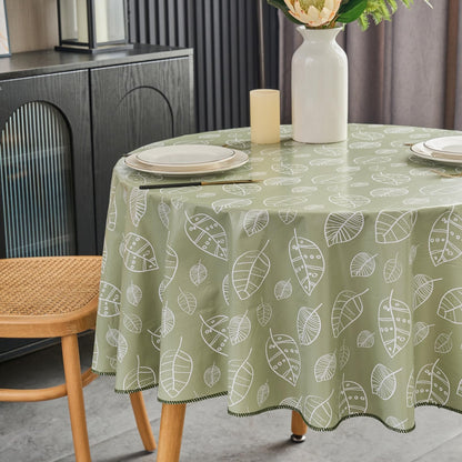 Pioggia Vinyl Tablecloth with Flannel Backed Rectangle Waterproof Oil-Proof PVC Table Cloth Wipeable Spill-Proof Plastic Table Cover for Indoor and Outdoor