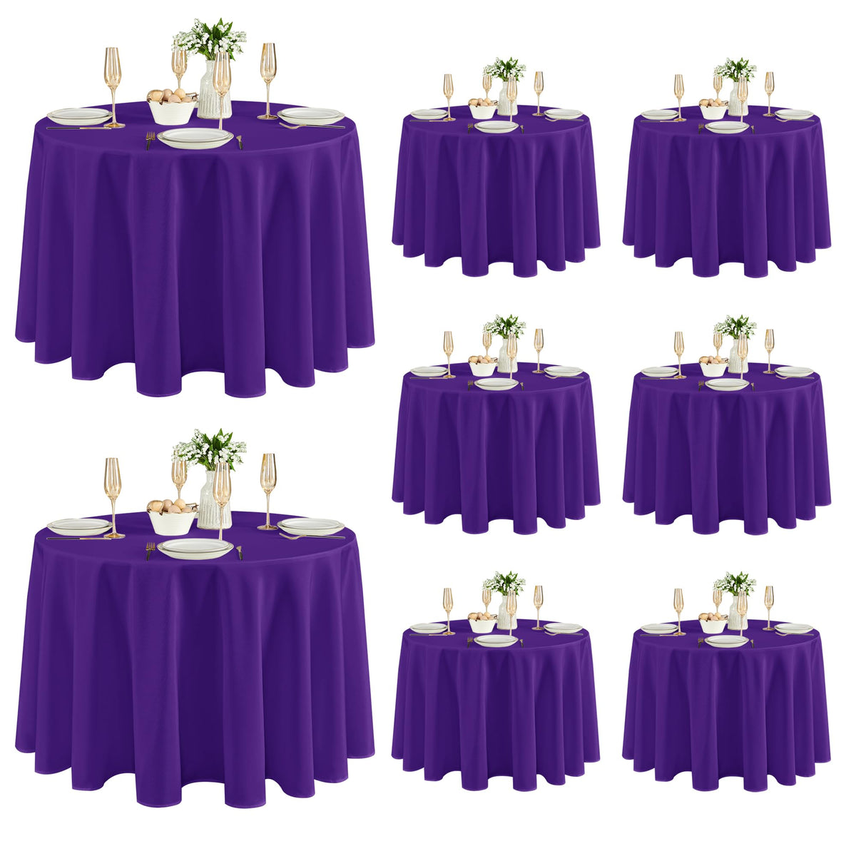 Fitable 6 Pack Ivory Tablecloths 70x120 Inch for 6-8 Ft Rectangle Tables