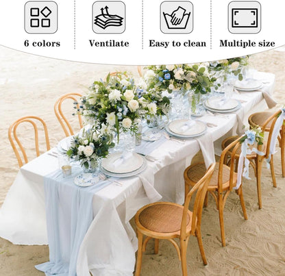 Fitable 6 Pack Ivory Tablecloths 70x120 Inch for 6-8 Ft Rectangle Tables