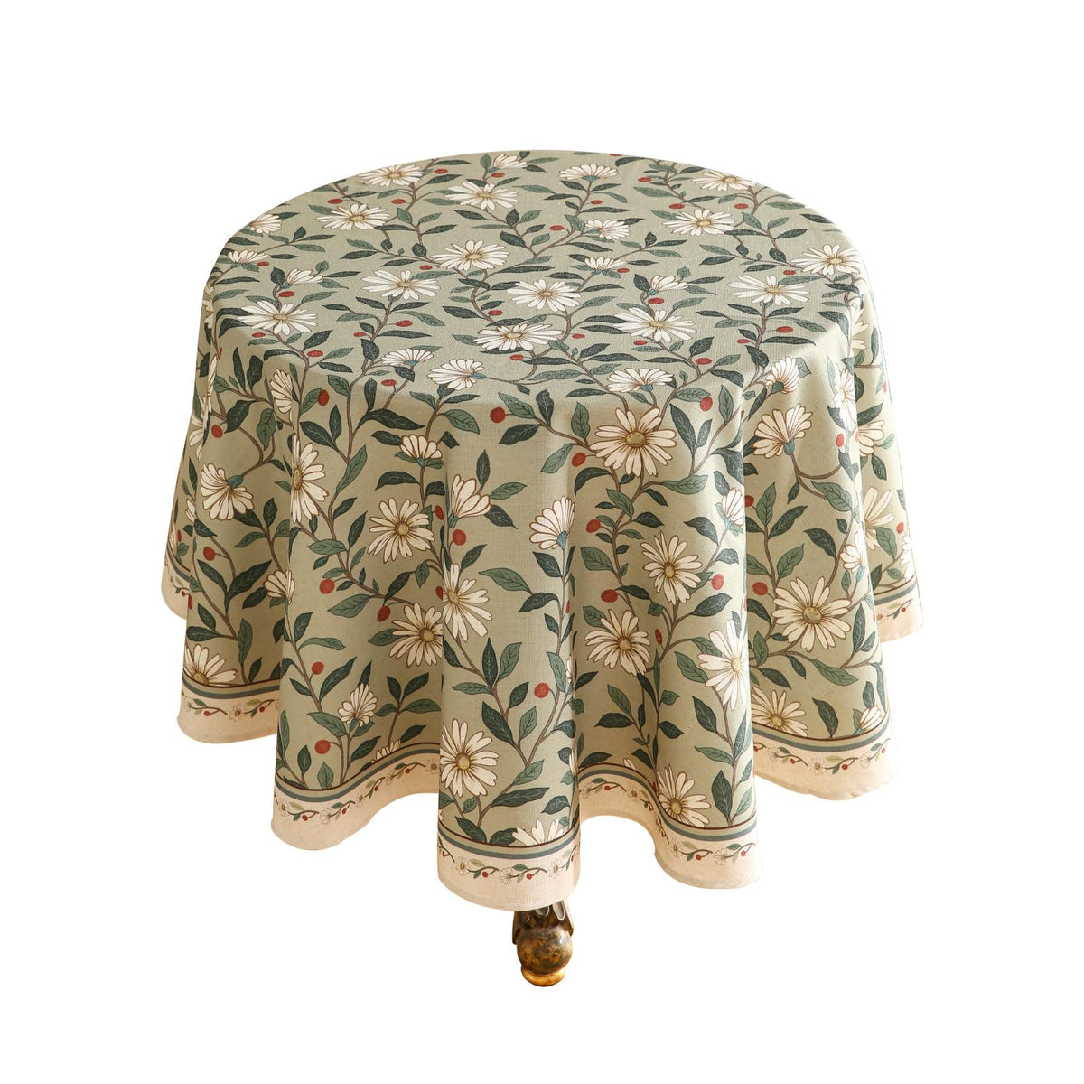 ISAENNE Designer French Linen Rectangular Tablecloth,118"x67"-Cornucopia