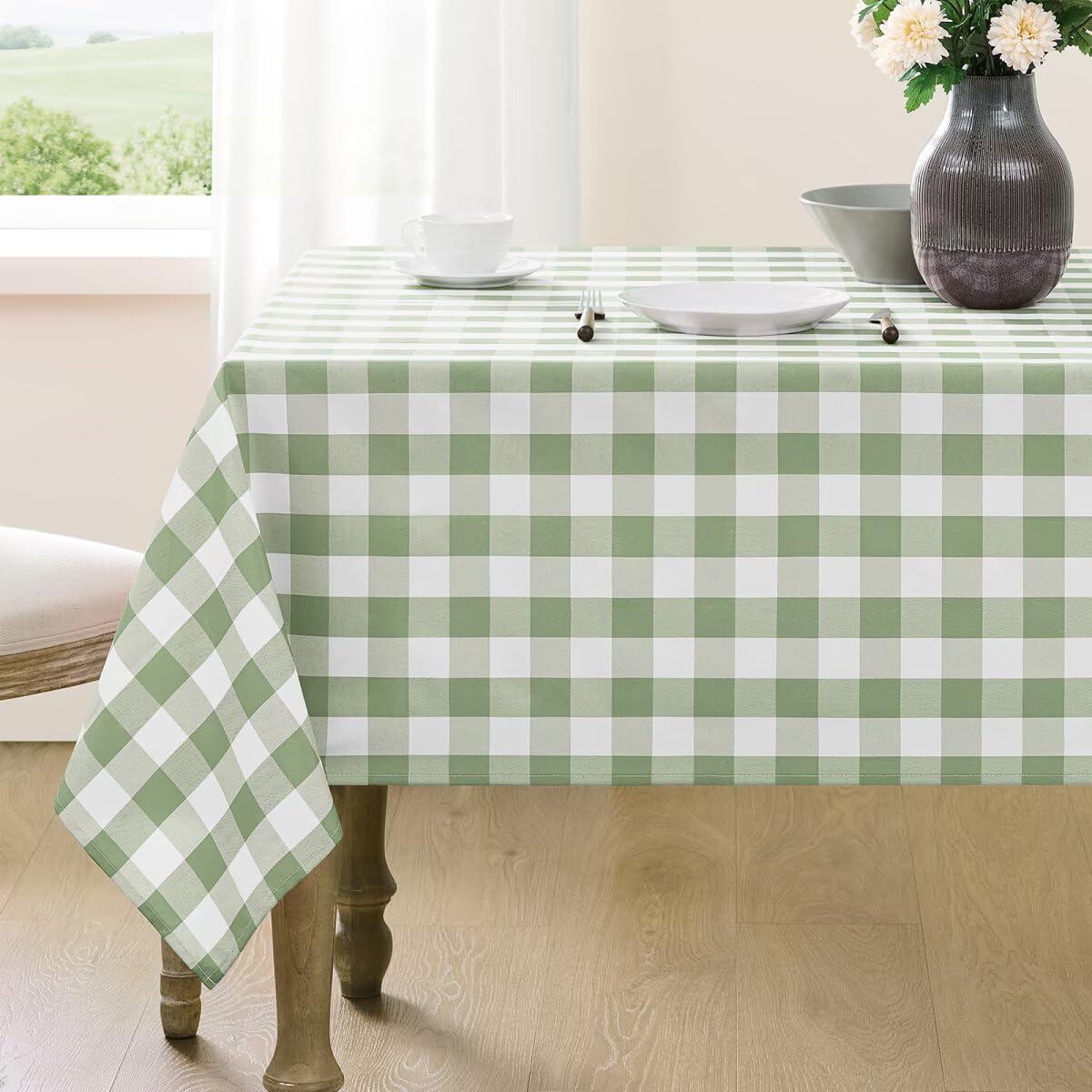 Gingham Tablecloth Rectangle Checkered Tablecloth Washable