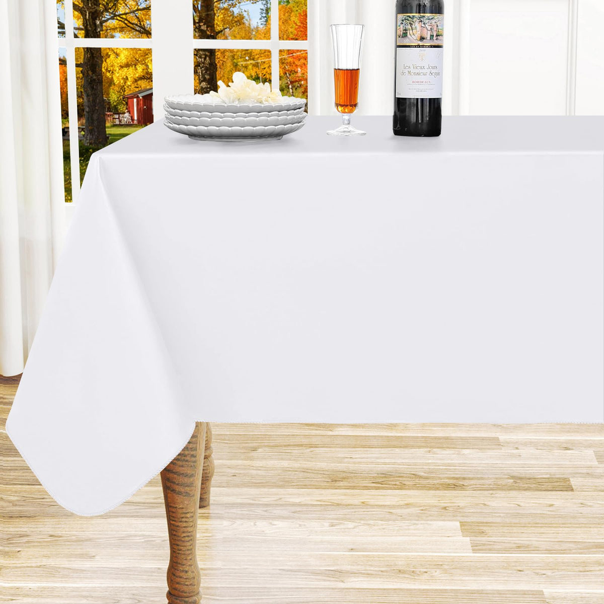 homing Rectangle Black Vinyl Waterproof Tablecloth with Flannel Backed