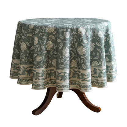 ISAENNE Designer French Linen Rectangular Tablecloth,118"x67"-Cornucopia