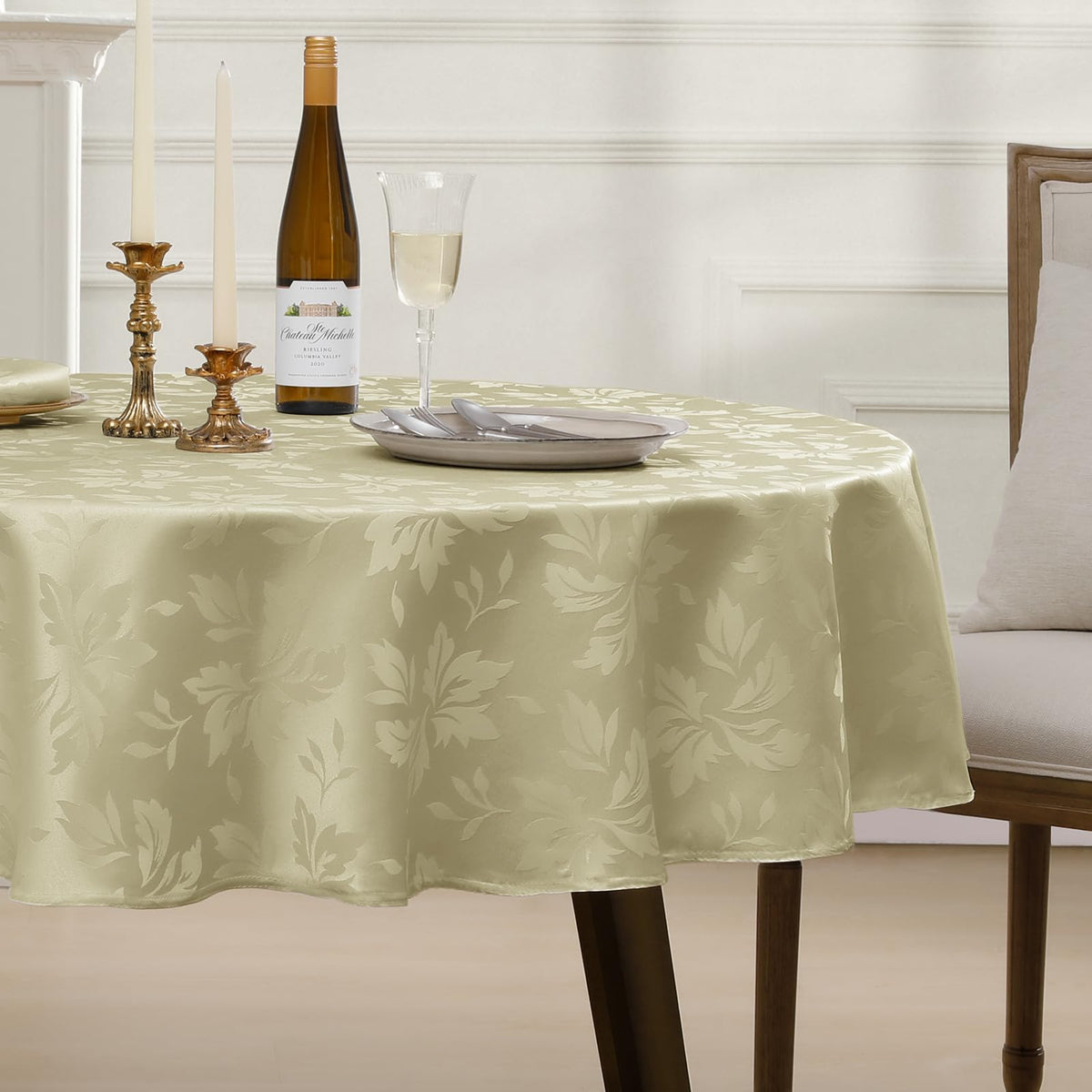 Romanstile Fall Jacquard Rectangle Tablecloth, Thanksgiving Dining Decor