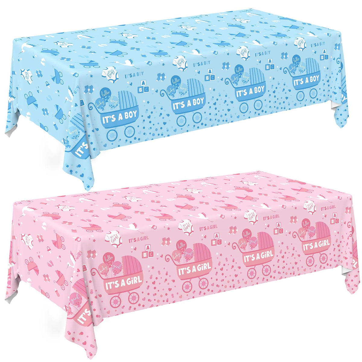 Gatherfun Ice Cream Party Supplies: 2-Pack Ice Cream Birthday Party Decorations,Disposable Plastic Tablecloth, Ideal Table Cover for Kids & Girls Birthday, Baby Shower & Themed Parties, 54 x 108 Inch