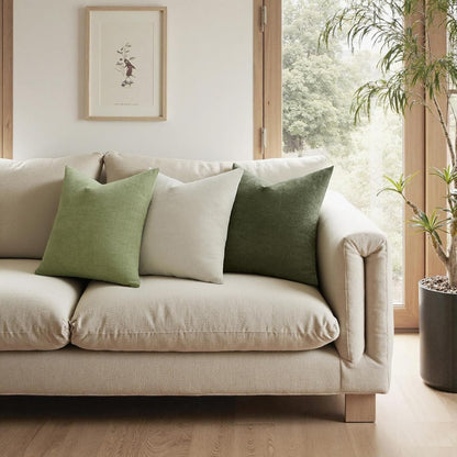 MIULEE Olive Green Chenille Couch Throw Pillow Covers, 18x18
