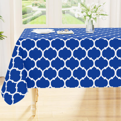 Smiry Rectangle Table Cloth, Flannel Backed Vinyl Tablecloth, 60"x84"