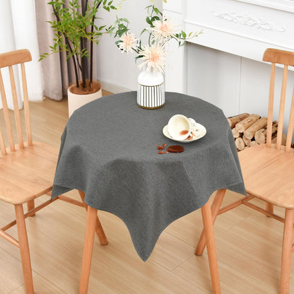 Wolkemer Oval Tablecloth 60 x 102 Inches Faux Linen Water Resistant