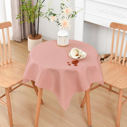 Wolkemer Oval Tablecloth 60 x 102 Inches Faux Linen Water Resistant