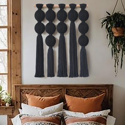 Jakalin Macrame Wall Hanging Handmade Yarn Fiber Art Boho Decor 27"Wx 22"L