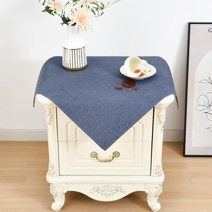 Wolkemer Oval Tablecloth 60 x 102 Inches Faux Linen Water Resistant