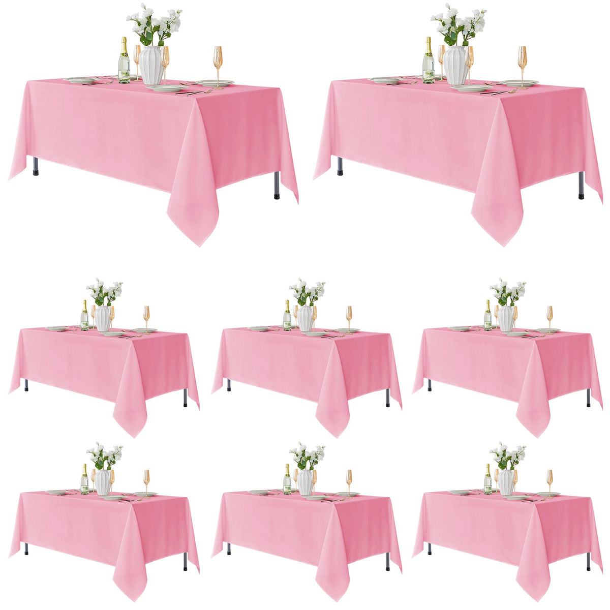 Fitable 6 Pack Ivory Tablecloths 70x120 Inch for 6-8 Ft Rectangle Tables