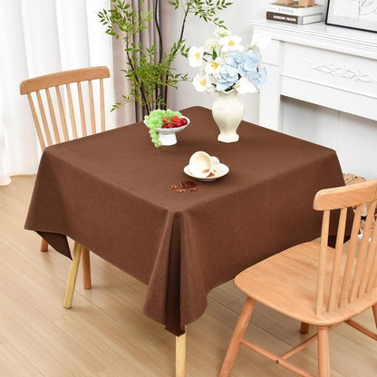 Wolkemer Oval Tablecloth 60 x 102 Inches Faux Linen Water Resistant