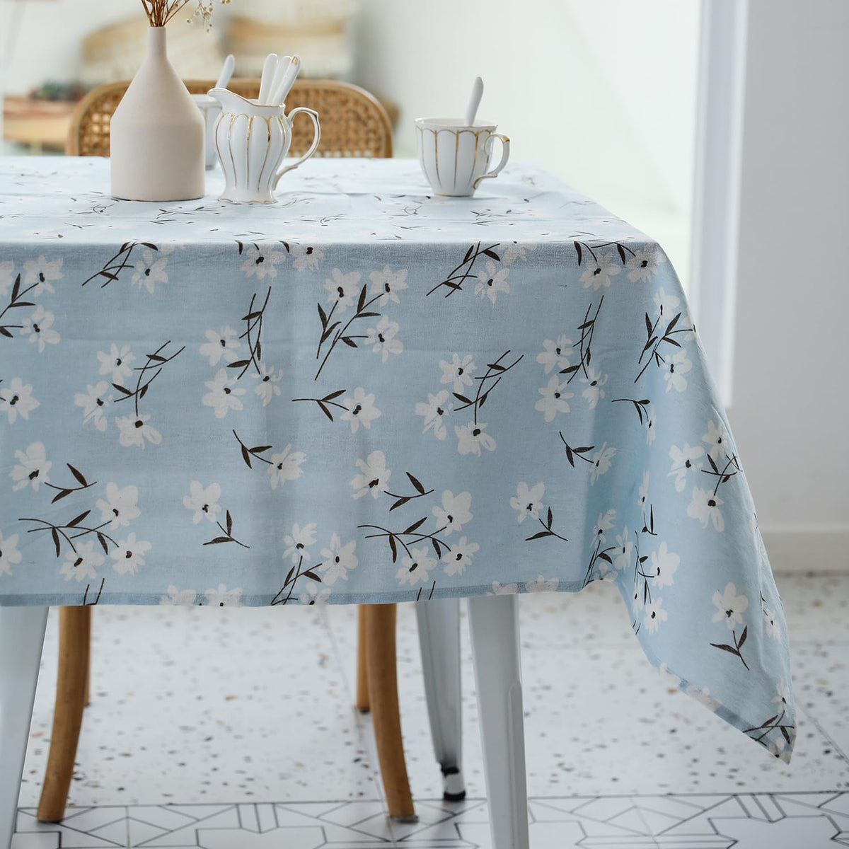 YiHomer Pastoral Rectangle Table Cloth 100% Polyester Fabric 60 x 102 Inch