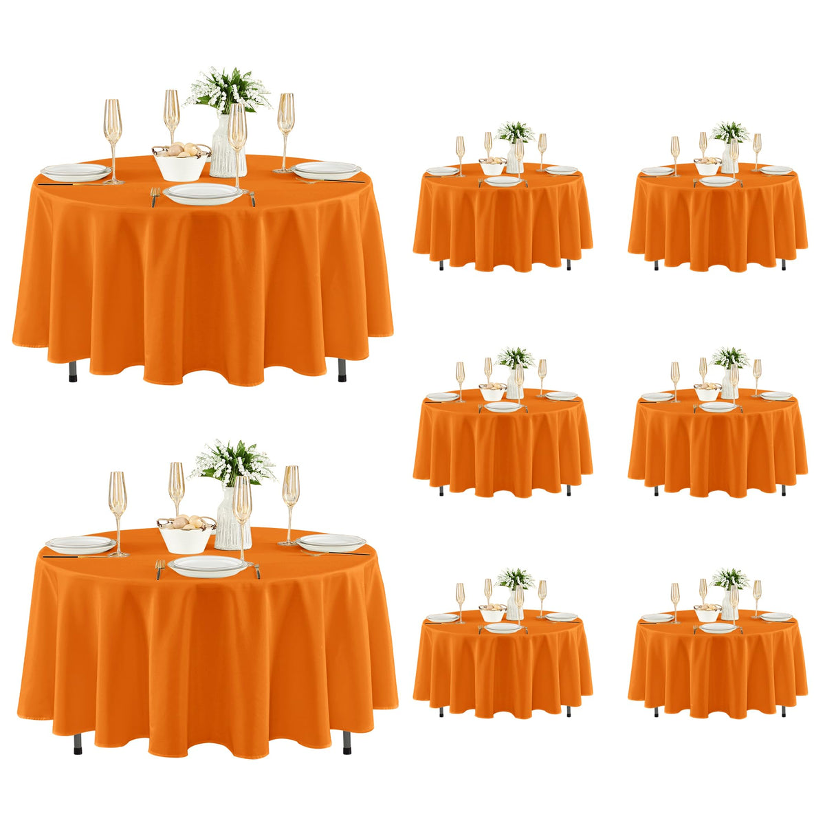 Fitable 6 Pack Ivory Tablecloths 70x120 Inch for 6-8 Ft Rectangle Tables