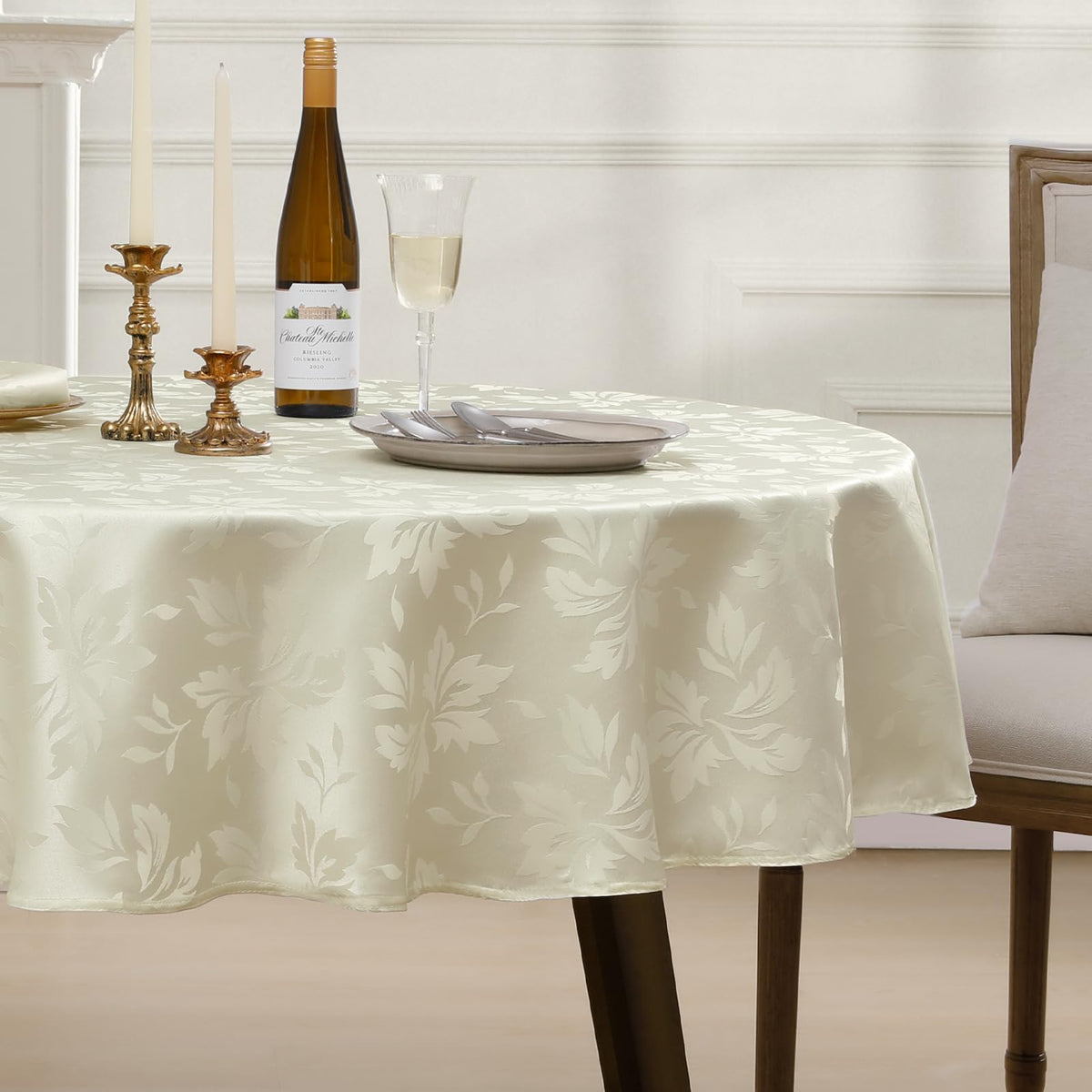 Romanstile Fall Jacquard Rectangle Tablecloth, Thanksgiving Dining Decor