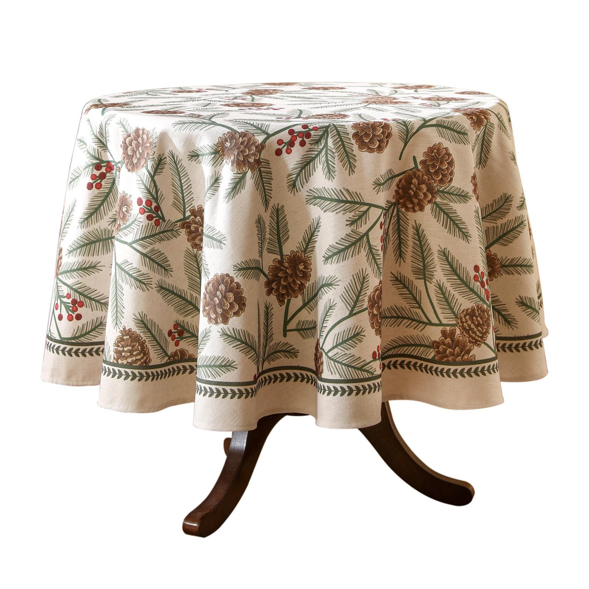 ISAENNE Designer French Linen Rectangular Tablecloth,118"x67"-Cornucopia