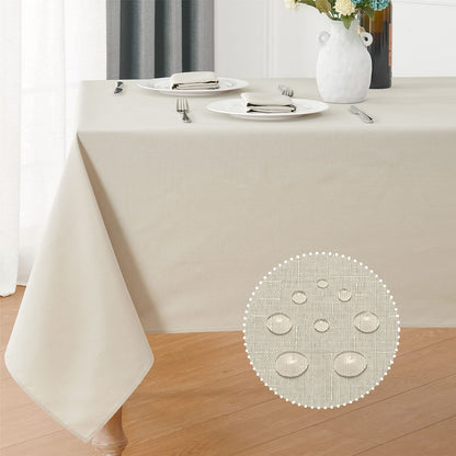 Veblandy Rectangle Tablecloth Waterproof Linen Textured Table Cloth Stain and Wrinkle Resistant Washable, Decorative Fabric Table Cover for Dining, Party and Camping (Sage Green, 52 * 70)