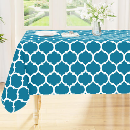 Smiry Rectangle Table Cloth, Flannel Backed Vinyl Tablecloth, 60"x84"