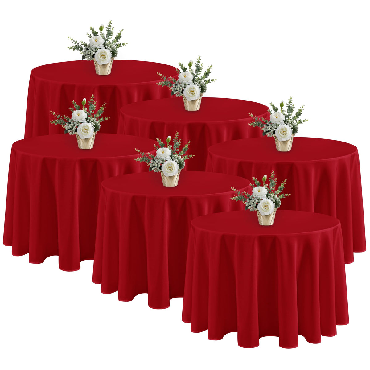 Fitable 6 Pack Ivory Tablecloths 70x120 Inch for 6-8 Ft Rectangle Tables