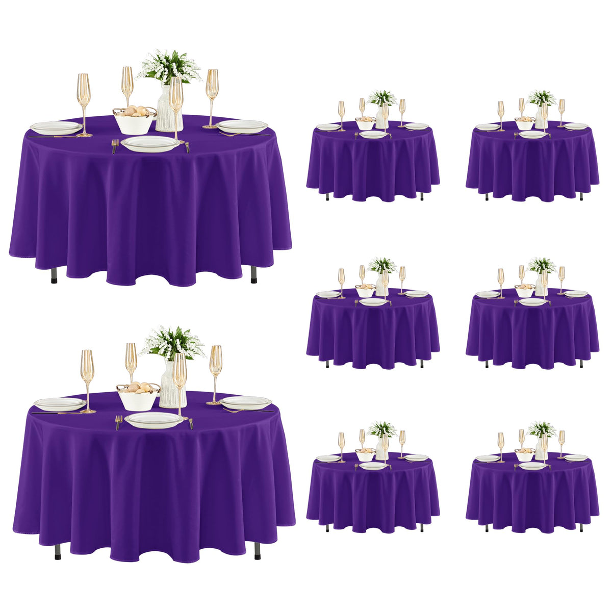 Fitable 6 Pack Ivory Tablecloths 70x120 Inch for 6-8 Ft Rectangle Tables