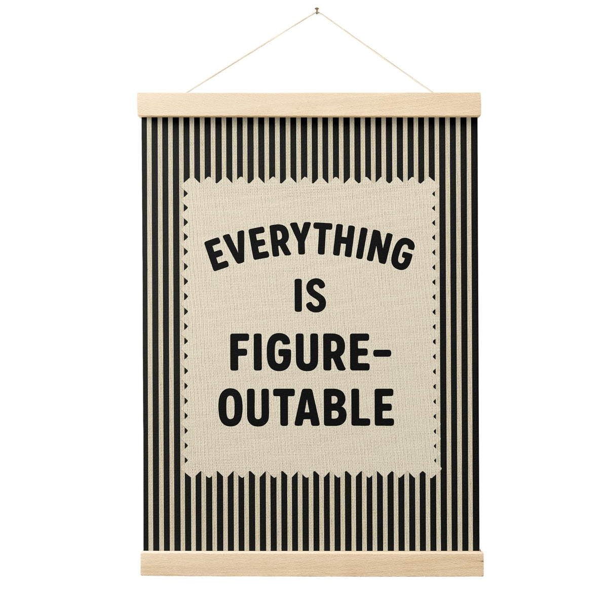 FGFK Everything Is Figureoutable Positive Affirmations Wall Art Poster Hanger Frame, Retro Pink and Green Inspirational Canvas Prints Framed Wall Decor for Office Classroom Home Bedroom, 12x16 Inch