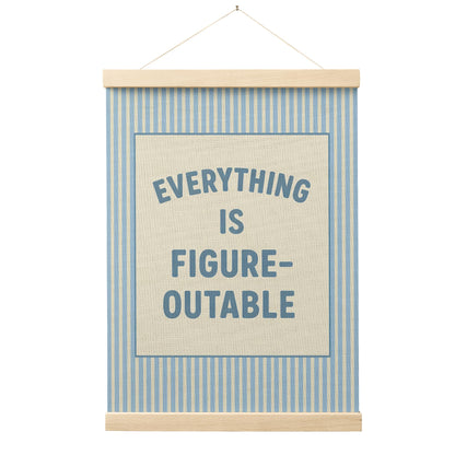 FGFK Everything Is Figureoutable Positive Affirmations Wall Art Poster Hanger Frame, Retro Pink and Green Inspirational Canvas Prints Framed Wall Decor for Office Classroom Home Bedroom, 12x16 Inch