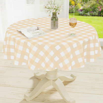 misaya Rectangular Waterproof Vinyl Table Cloth, Flannel Backed Tablecloth