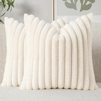 MIULEE Faux Fur Decorative Throw Pillow Covers 18x18 Set of 2 Sage Green