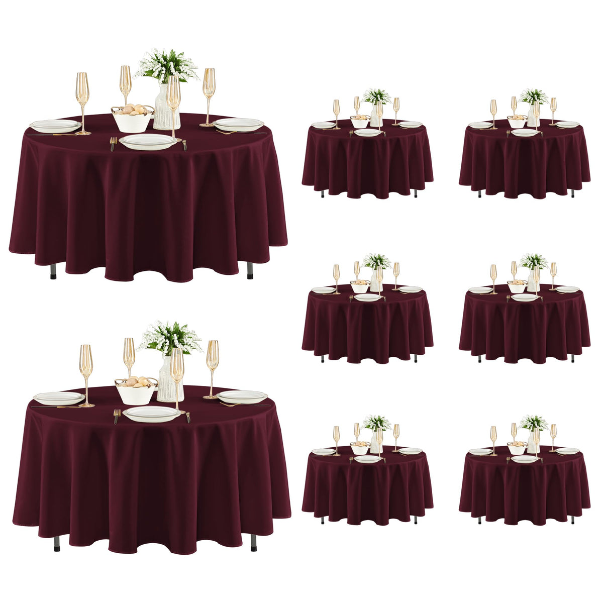 Fitable 6 Pack Ivory Tablecloths 70x120 Inch for 6-8 Ft Rectangle Tables