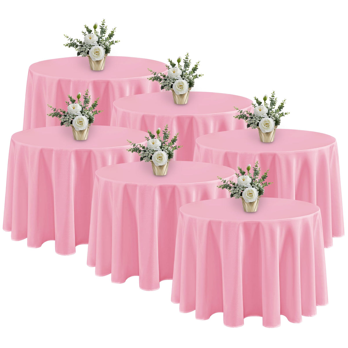 Fitable 6 Pack Ivory Tablecloths 70x120 Inch for 6-8 Ft Rectangle Tables