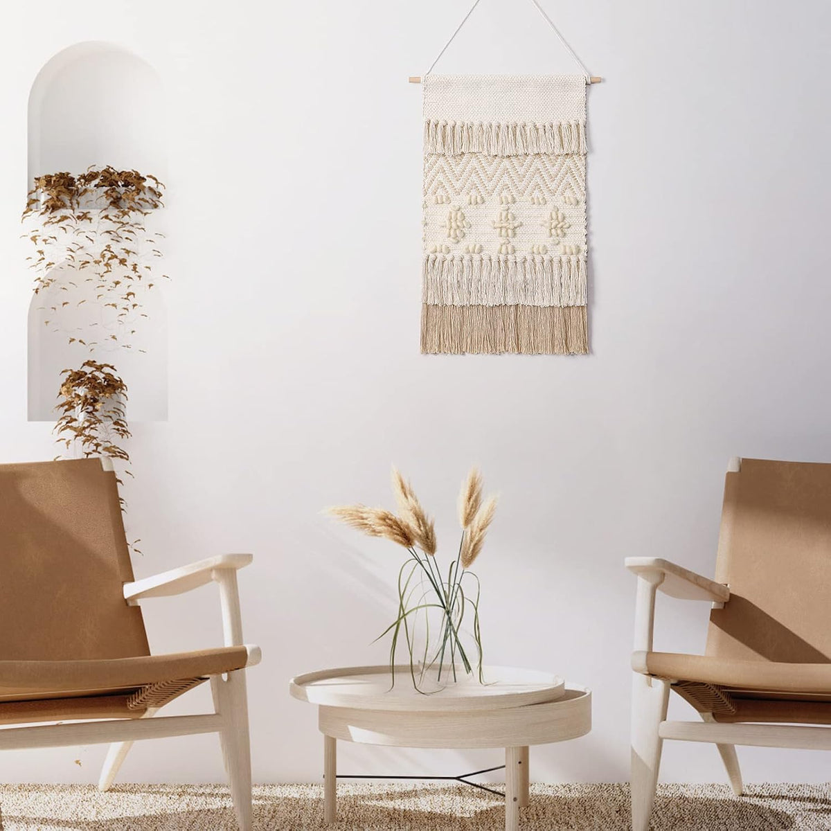 Dremisland Macrame Wall Hanging Macrame Wall Decor Bohemian Beige Tapestry