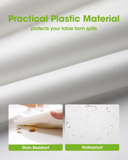 Pureegg 20 Pack White Disposable Plastic Tablecloth 54x108 Inch