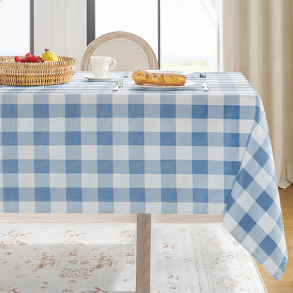 Softalker Gingham Tablecloth Rectangle, Black and White, 60 x 84 Inch
