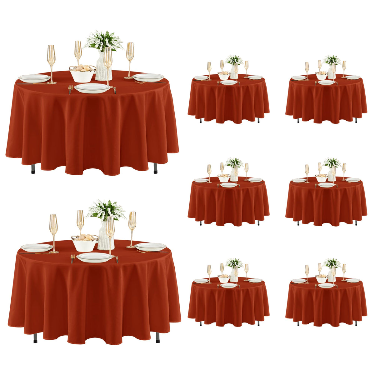 Fitable 6 Pack Ivory Tablecloths 70x120 Inch for 6-8 Ft Rectangle Tables