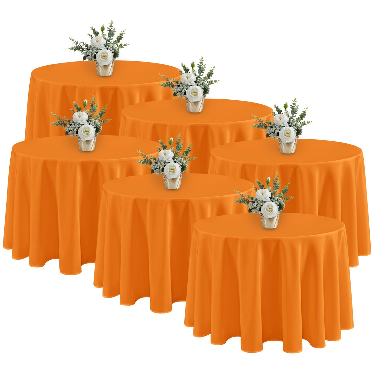 Fitable 6 Pack Ivory Tablecloths 70x120 Inch for 6-8 Ft Rectangle Tables
