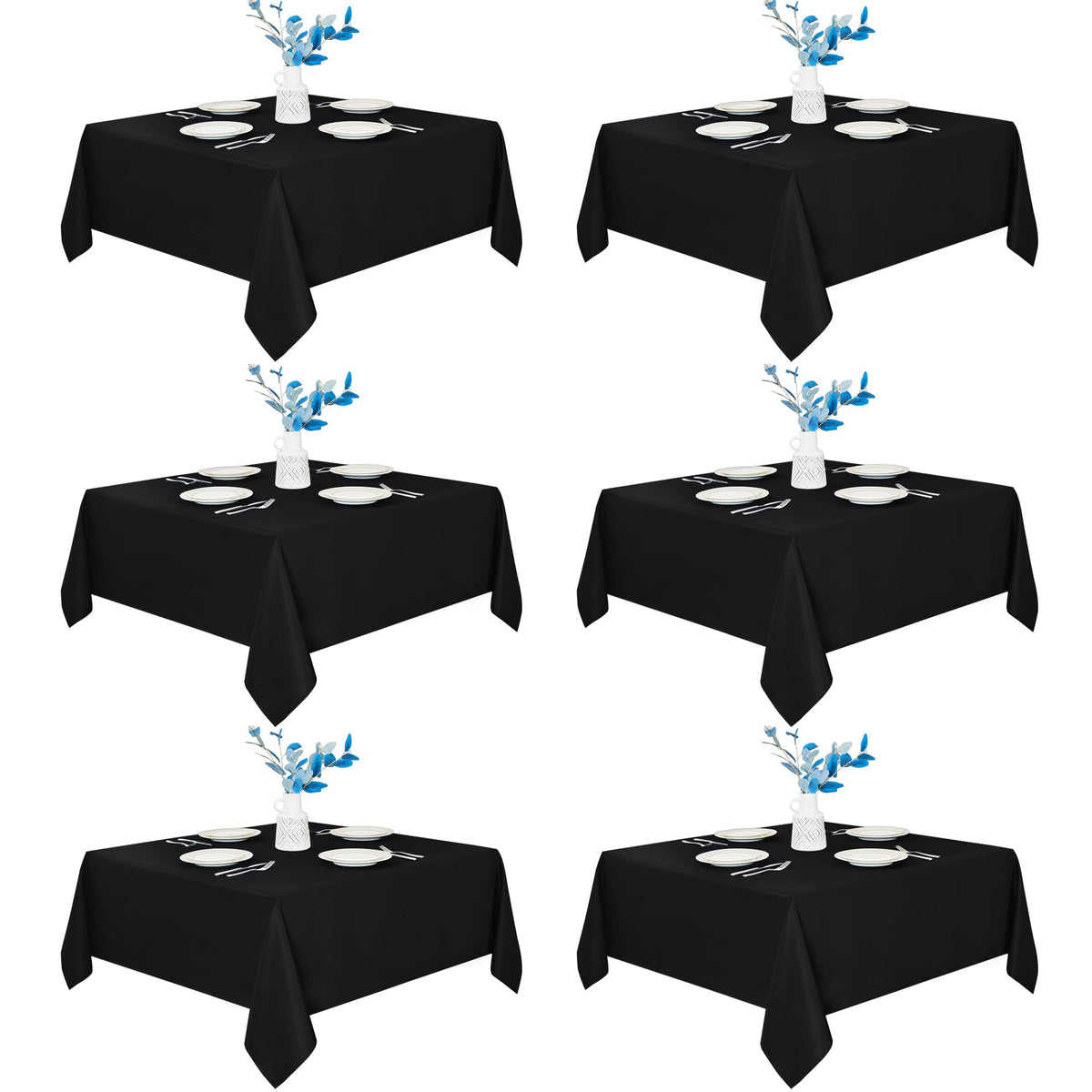 Fitable 6 Pack Ivory Tablecloths 70x120 Inch for 6-8 Ft Rectangle Tables