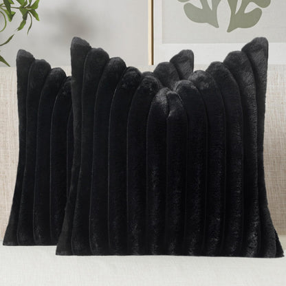 MIULEE Faux Fur Decorative Throw Pillow Covers 18x18 Set of 2 Sage Green