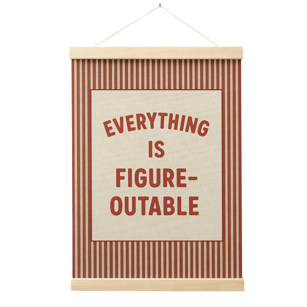 FGFK Everything Is Figureoutable Positive Affirmations Wall Art Poster Hanger Frame, Retro Pink and Green Inspirational Canvas Prints Framed Wall Decor for Office Classroom Home Bedroom, 12x16 Inch