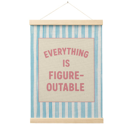FGFK Everything Is Figureoutable Positive Affirmations Wall Art Poster Hanger Frame, Retro Pink and Green Inspirational Canvas Prints Framed Wall Decor for Office Classroom Home Bedroom, 12x16 Inch