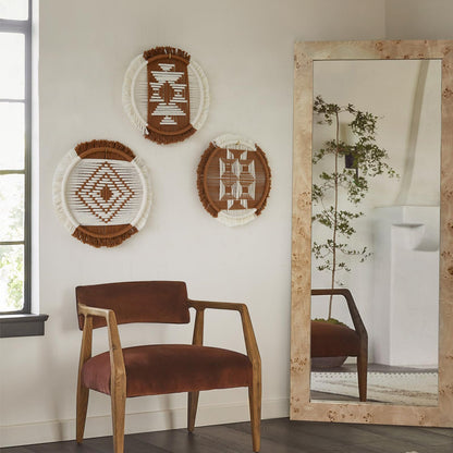 Macrame Wall Hanging Round Brown Handmade Wall Art Boho Decor 11.8"W*65"L