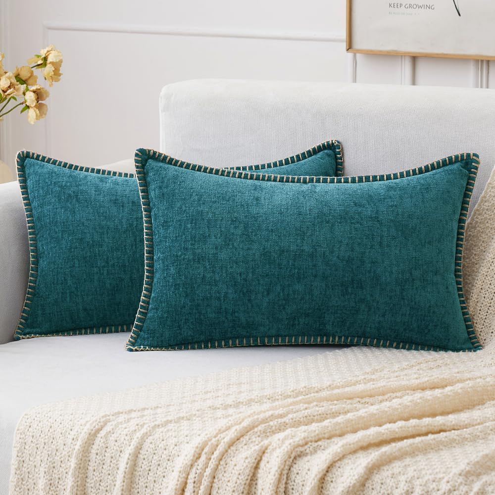 MIULEE Decorative Couch Throw Pillow Covers 18x18 Inch Sage Green 2 Pack