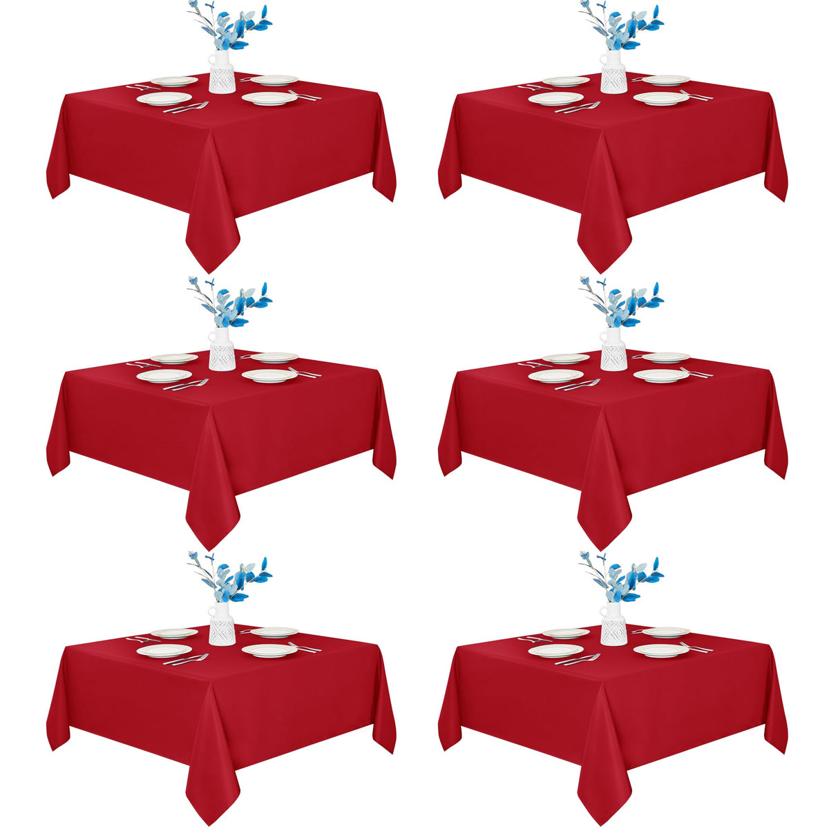 Fitable 6 Pack Ivory Tablecloths 70x120 Inch for 6-8 Ft Rectangle Tables