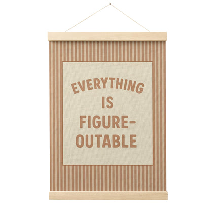 FGFK Everything Is Figureoutable Positive Affirmations Wall Art Poster Hanger Frame, Retro Pink and Green Inspirational Canvas Prints Framed Wall Decor for Office Classroom Home Bedroom, 12x16 Inch